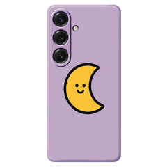 For Samsung Galaxy S25 Case Yellow Moon Pattern Printing Straight Edge TPU Phone Back Cover