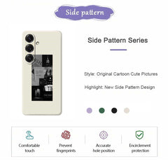 For Samsung Galaxy S25 Case Stitching Photos Pattern Printing Straight Edge TPU Phone Back Cover