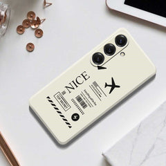For Samsung Galaxy S25 Case Boarding Ticket Pattern Printing Straight Edge TPU Phone Back Cover