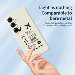For Samsung Galaxy S25 Case Boarding Ticket Pattern Printing Straight Edge TPU Phone Back Cover