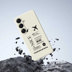For Samsung Galaxy S25 Case Boarding Ticket Pattern Printing Straight Edge TPU Phone Back Cover