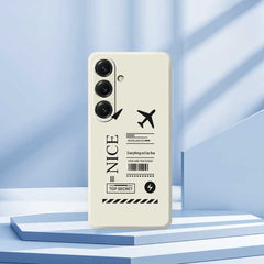For Samsung Galaxy S25 Case Boarding Ticket Pattern Printing Straight Edge TPU Phone Back Cover