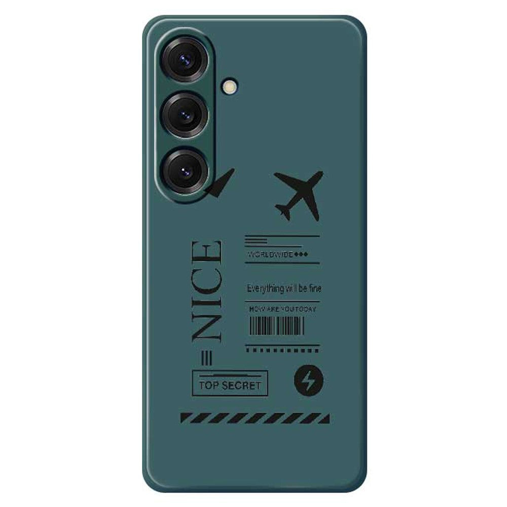 For Samsung Galaxy S25 Case Boarding Ticket Pattern Printing Straight Edge TPU Phone Back Cover