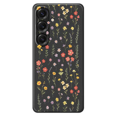 For Samsung Galaxy S25 Case Flowers and Grass Pattern Printing Straight Edge TPU Phone Back Cover
