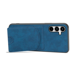 Für Samsung Galaxy S25 FE Hülle Kickstand Lederbeschichtete TPU-Telefonabdeckung mit Kartensteckplatz 