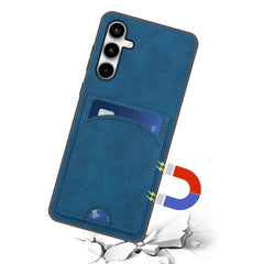Für Samsung Galaxy S25 FE Hülle Kickstand Lederbeschichtete TPU-Telefonabdeckung mit Kartensteckplatz 