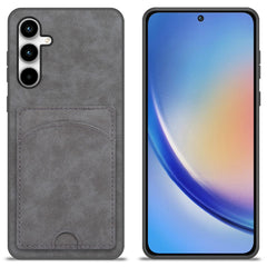 Für Samsung Galaxy S25 FE Hülle Kickstand Lederbeschichtete TPU-Telefonabdeckung mit Kartensteckplatz 