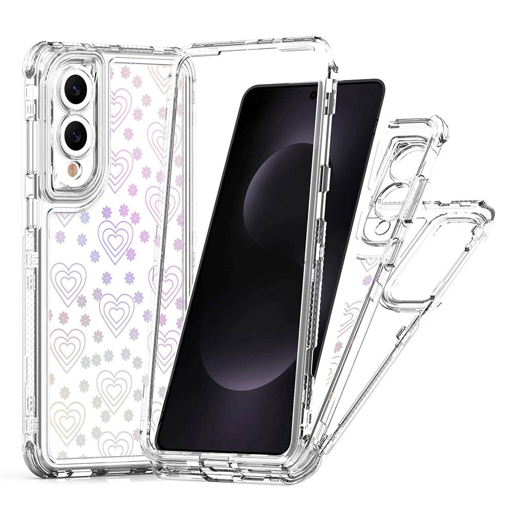 For Samsung Galaxy S25 Edge Case Acrylic TPU Clear Phone Cover with Laser-printed Film