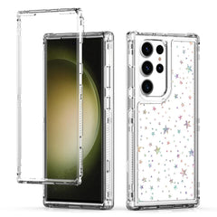 For Samsung Galaxy S23 Ultra Case Clear Acrylic TPU Hybrid Phone Cover with Laser-printed Film