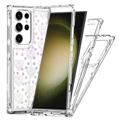 For Samsung Galaxy S23 Ultra Case Clear Acrylic TPU Hybrid Phone Cover with Laser-printed Film
