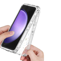 For Samsung Galaxy S23 FE Case Clear Acrylic TPU Hybrid Phone Cover with Laser-printed Film