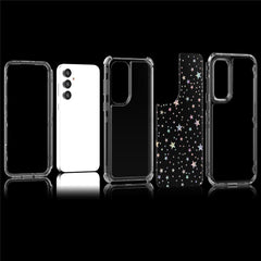 For Samsung Galaxy S23 FE Case Clear Acrylic TPU Hybrid Phone Cover with Laser-printed Film