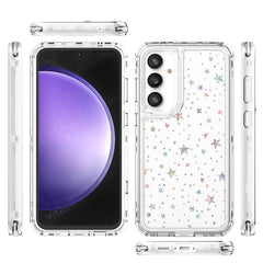 For Samsung Galaxy S23 FE Case Clear Acrylic TPU Hybrid Phone Cover with Laser-printed Film