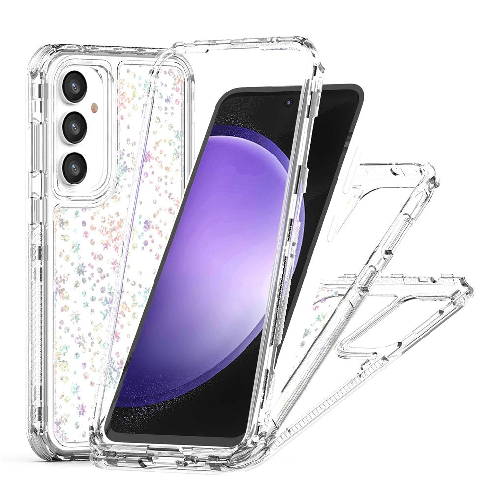 For Samsung Galaxy S23 FE Case Clear Acrylic TPU Hybrid Phone Cover with Laser-printed Film