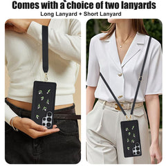 For Samsung Galaxy S25 Ultra Case Embroidered Tulips PU Leather Card Holder Back Cover with Shoulder Strap / Wrist Strap