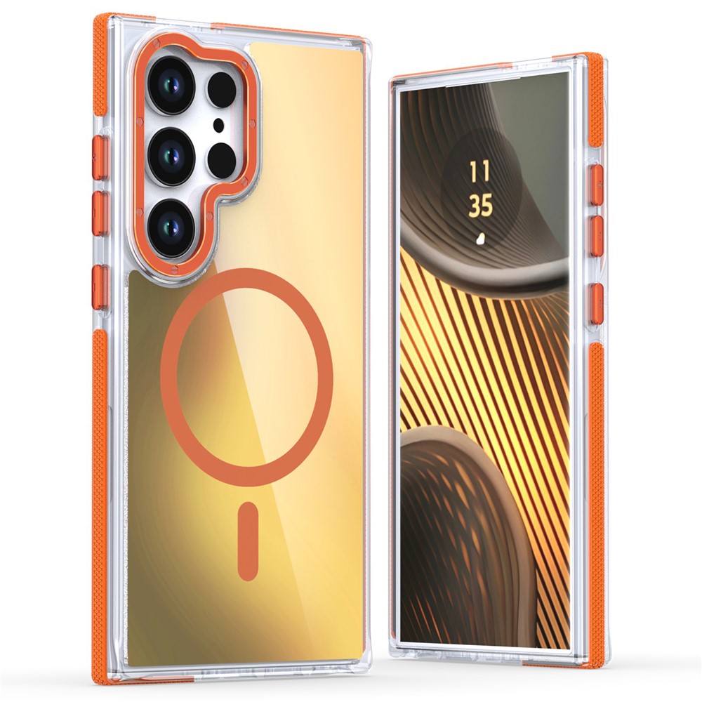 For Samsung Galaxy S25 Ultra Magnetic Case Cute Fluorescent Design TPU Acrylic Phone Back Cover - TechGearPal