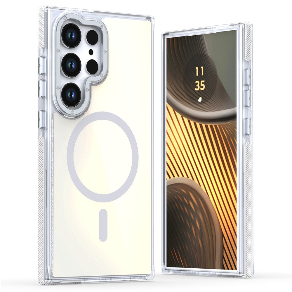 For Samsung Galaxy S24 Ultra Case Compatible with MagSafe Color Changing TPU Acrylic Phone Back Cover