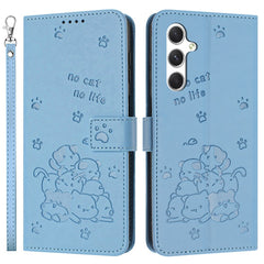 For Samsung Galaxy S25 FE Wallet Case Cats Imprint Leather Phone Cover with Strap