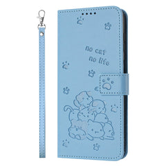 For Samsung Galaxy S25 FE Wallet Case Cats Imprint Leather Phone Cover with Strap