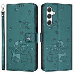 For Samsung Galaxy S25 FE Wallet Case Cats Imprint Leather Phone Cover with Strap