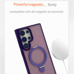 For Samsung Galaxy S25 Ultra Magnetic Case with Kickstand TPU + PC Phone Back Cover
