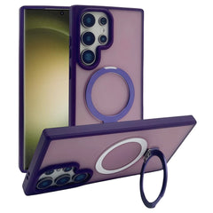 For Samsung Galaxy S23 Ultra Magnetic Case with Kickstand TPU + PC Phone Back Cover