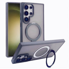 For Samsung Galaxy S23 Ultra Magnetic Case with Kickstand TPU + PC Phone Back Cover