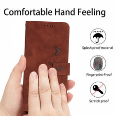 Étui en cuir PU avec support pour Samsung Galaxy S25 FE, motif cœur imprimé 