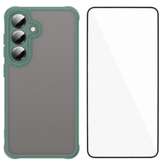 For Samsung Galaxy S24+ Case with Screen Film WANLONFENG FD Series Skin Touch TPU PC Phone Back Cover