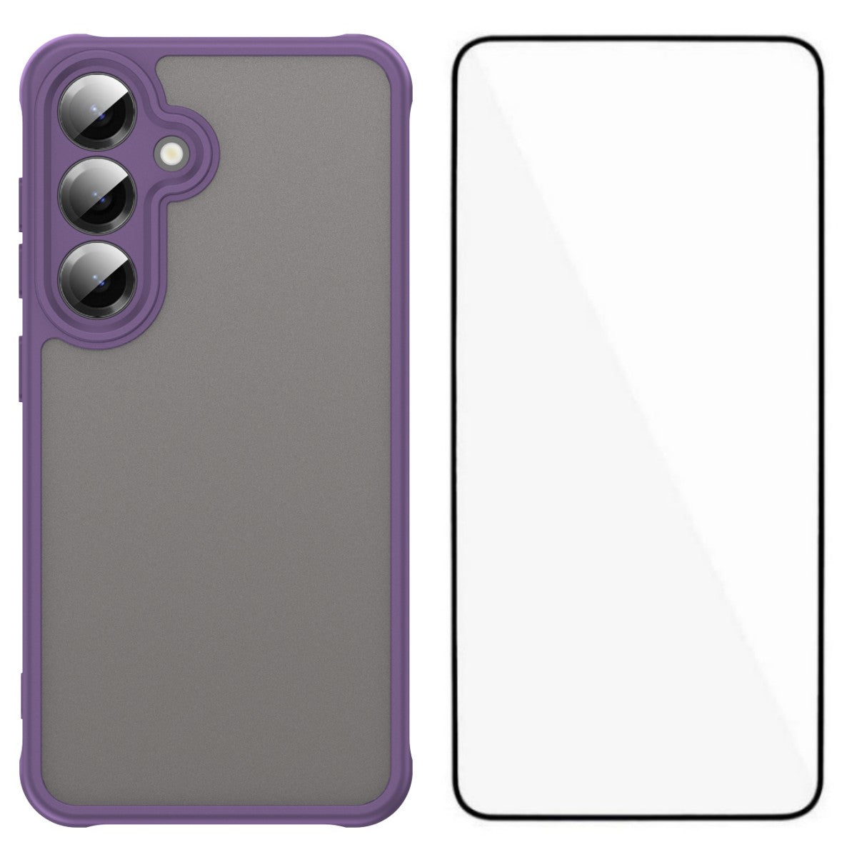 For Samsung Galaxy S24+ Case with Screen Film WANLONFENG FD Series Skin Touch TPU PC Phone Back Cover