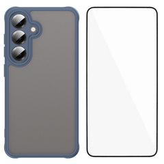 Für Samsung Galaxy S25 Hülle mit Bildschirmfolie WANLONFENG FD Serie Skin Touch TPU PC Telefon Rückseite 