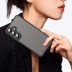 For Samsung Galaxy S25+ Case with Screen Film WANLONFENG FD Series Skin Touch TPU PC Phone Back Cover