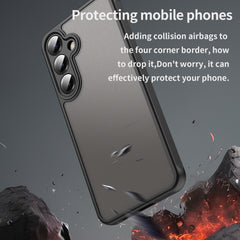 For Samsung Galaxy S25+ Case with Screen Film WANLONFENG FD Series Skin Touch TPU PC Phone Back Cover