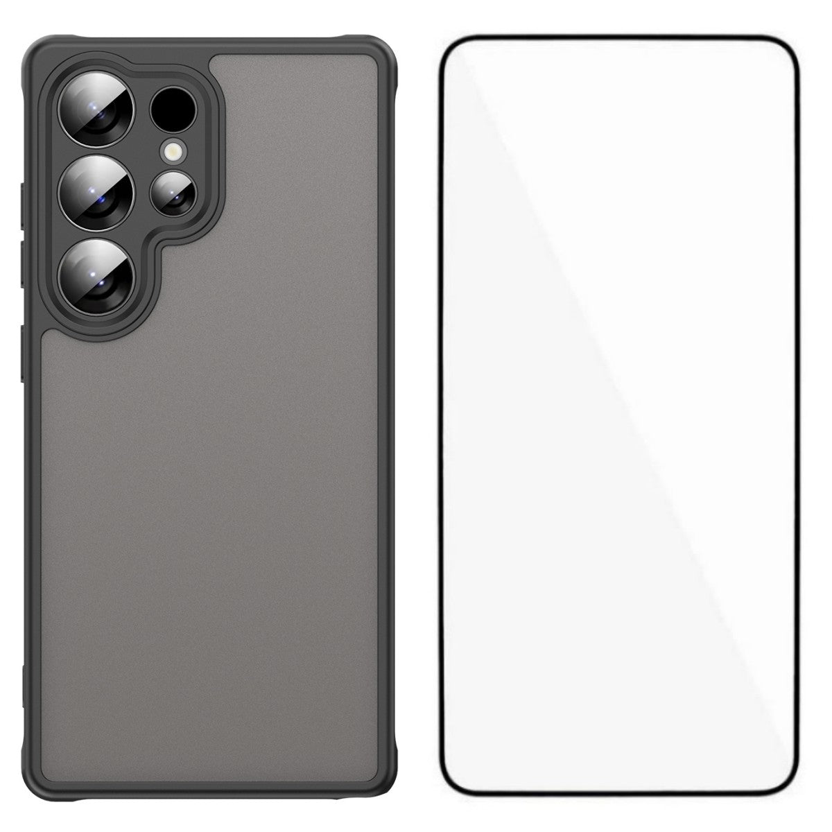 Für Samsung Galaxy S25 Ultra Hülle mit Displayschutzfolie WANLONFENG FD Serie Skin Touch TPU PC Telefon Rückseite 