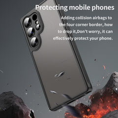 For Samsung Galaxy S25 Ultra Case with Screen Film WANLONFENG FD Series Skin Touch TPU PC Phone Back Cover
