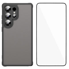 For Samsung Galaxy S24 Ultra Case with Screen Film WANLONFENG FD Series Skin Touch TPU PC Phone Back Cover