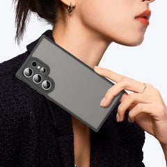 For Samsung Galaxy S24 Ultra Case with Screen Film WANLONFENG FD Series Skin Touch TPU PC Phone Back Cover