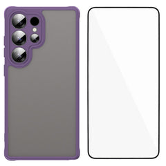 For Samsung Galaxy S24 Ultra Case with Screen Film WANLONFENG FD Series Skin Touch TPU PC Phone Back Cover