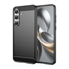 For Samsung Galaxy S25 FE Case with Tempered Glass WANLONFENG LS Series Brushed Texture TPU Phone Cover