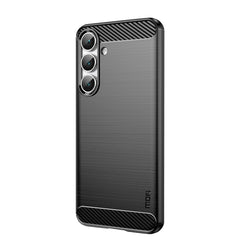 Für Samsung Galaxy S25 FE Rückseite MOFI Brushed Texture Carbon Fiber Soft TPU Case 