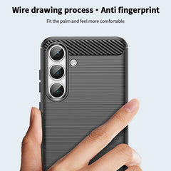 Für Samsung Galaxy S25 FE Rückseite MOFI Brushed Texture Carbon Fiber Soft TPU Case 