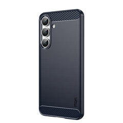 Für Samsung Galaxy S25 FE Rückseite MOFI Brushed Texture Carbon Fiber Soft TPU Case 