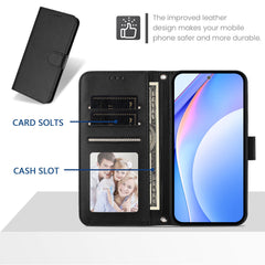 For Samsung Galaxy S25 Edge Wallet Case RFID Blocking Calf Texture Leather Stand Phone Cover with Strap