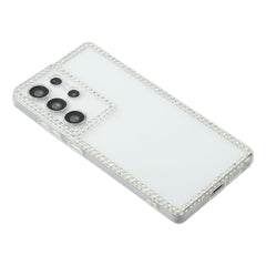 For Samsung Galaxy S25 Ultra TPU Case Rhinestone Decor Clear Phone Back Cover, Precise Cutout