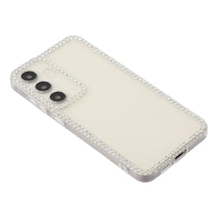 Für Samsung Galaxy S24 TPU-Hülle mit Strass-Dekor, transparente Telefonrückseite, präzise Aussparung 