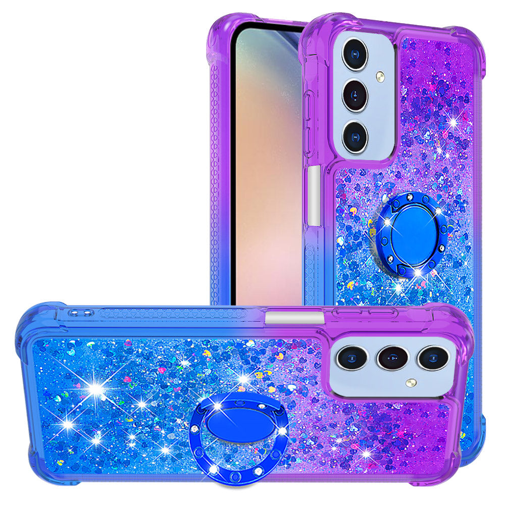 For Samsung Galaxy A17 5G / A26 5G TPU Case with Kickstand Gradiant Quicksand Shockproof Cover