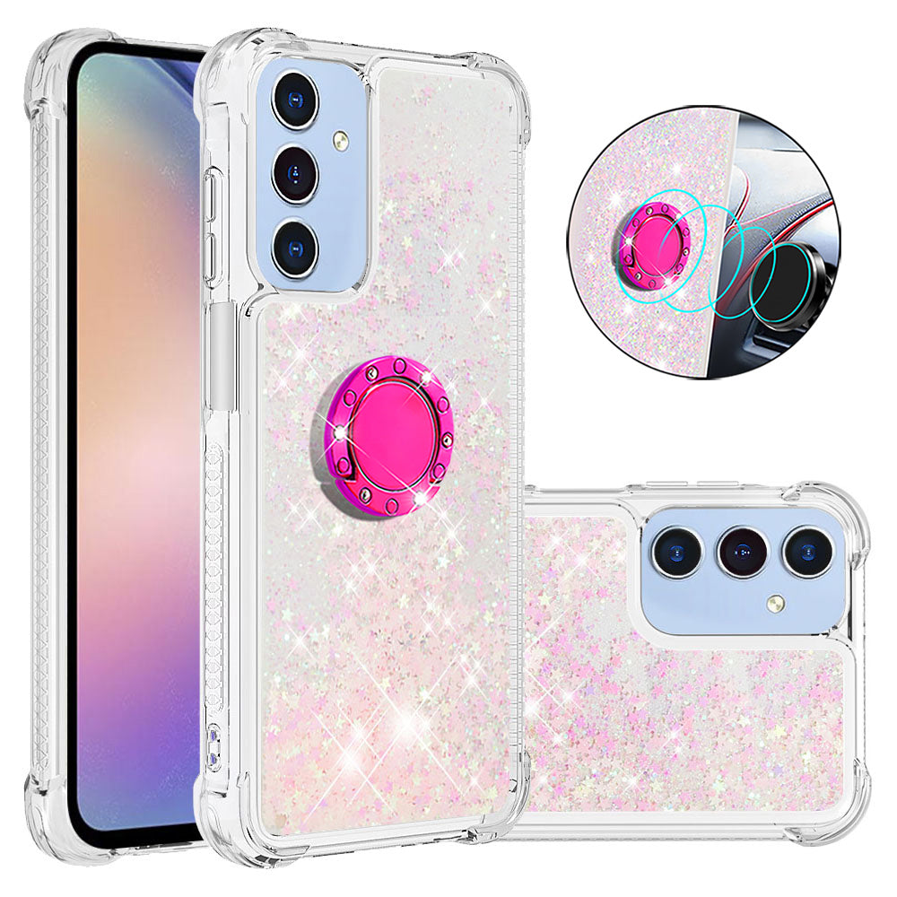 For Samsung Galaxy A17 5G / A26 5G TPU Case with Kickstand Quicksand Shockproof Cover
