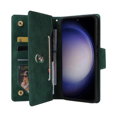 Für Samsung Galaxy S25 FE Hülle Reißverschluss Brieftasche Nietendekor Leder Telefonabdeckung mit Handschlaufe 