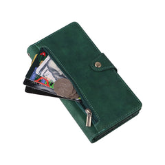 Für Samsung Galaxy S25 FE Hülle Reißverschluss Brieftasche Nietendekor Leder Telefonabdeckung mit Handschlaufe 