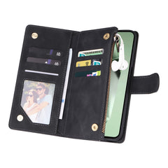 Étui portefeuille en cuir avec fermeture éclair et plusieurs emplacements pour cartes pour Samsung Galaxy S25 FE, avec dragonne 